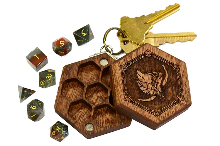 keyring D20 D&D dice, die accessory Dungeons & Dragons custom key ring  colours